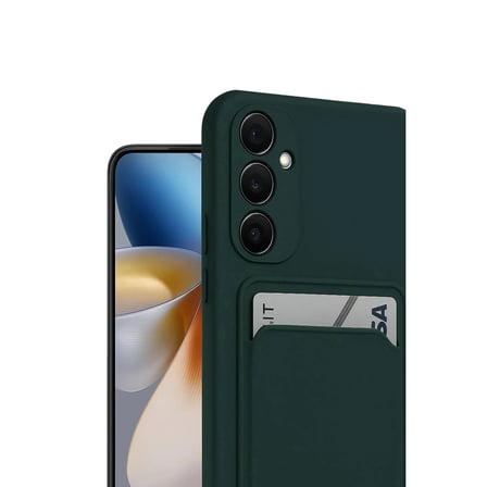 Samsung Galaxy S24 Fe Kılıf Kelvin Kartvizitli Silikon - Koyu Yeşil