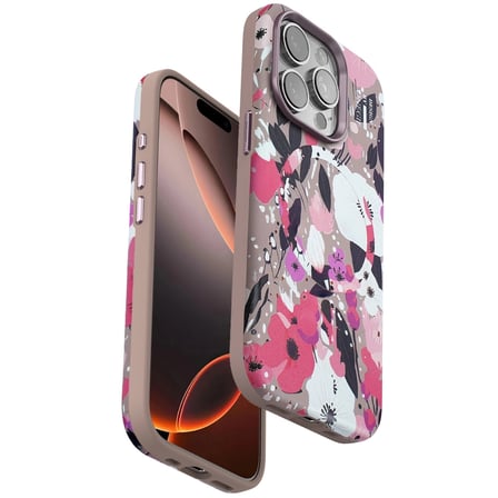 Onegif Apple İphone 15 Pro Max Flower Series Magsafe Kapak - Pembe