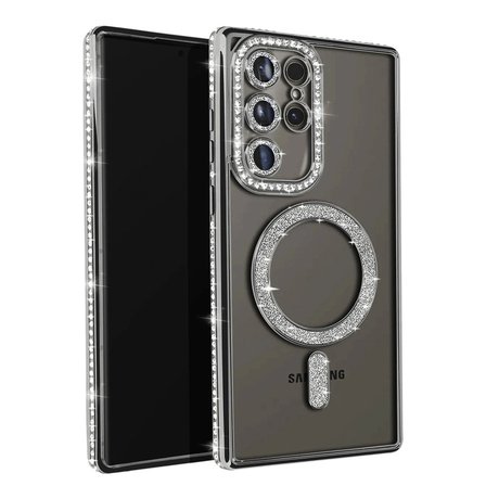 Samsung Galaxy S25 Ultra Kılıf Joke Simli Magneticsafe Kılıf - Siyah