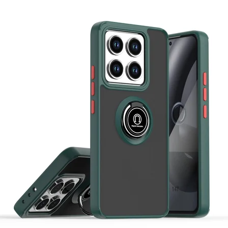 Xiaomi Mi 14t Pro Kılıf Montreal Yüzüklü Silikon Kapak - Yeşil