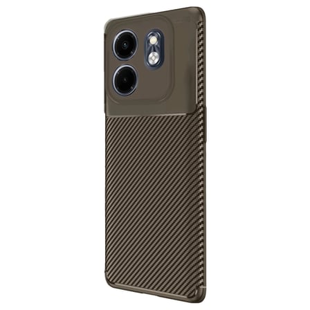 İnfinix Smart 9 Kılıf Auto Focus Karbon Kapak - Kahverengi
