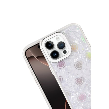 Apple İphone 16 Pro Max Lumi Desenli Kapak - Beyaz