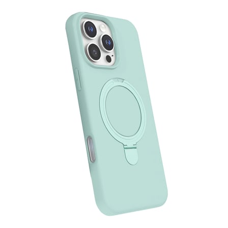 Apple Uyumlu İphone 16 Pro Max Regal Magsafe Standlı Kapak - Su Yeşili