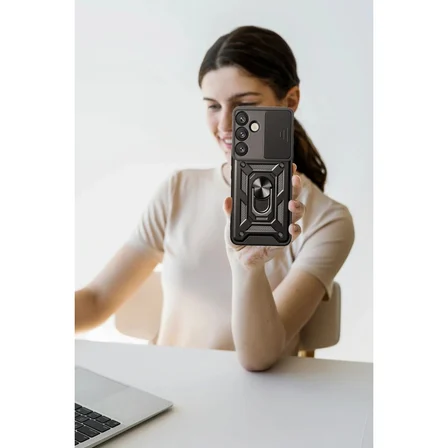Samsung Galaxy S25 Fe Pars Lens Yüzüklü Silikon - Yeşil