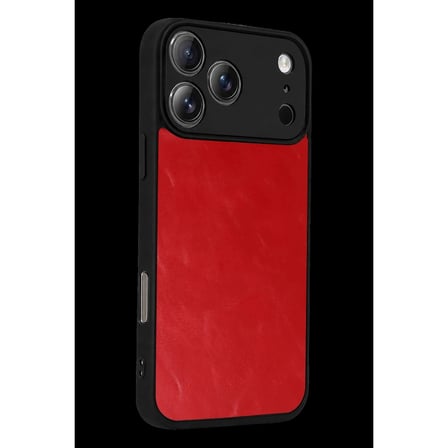 Apple İphone 17 Pro Aras Deri Kapak - Kırmızı
