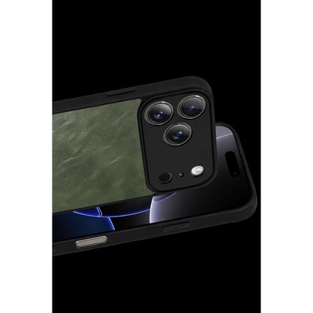 Apple İphone 17 Pro Max Aras Deri Kapak - Yeşil