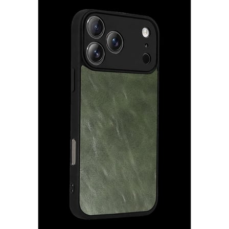 Apple İphone 17 Pro Max Aras Deri Kapak - Yeşil