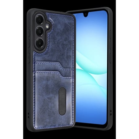 Samsung Galaxy A37 5g Sara Kartvizitli Deri Kılıf - Lacivert