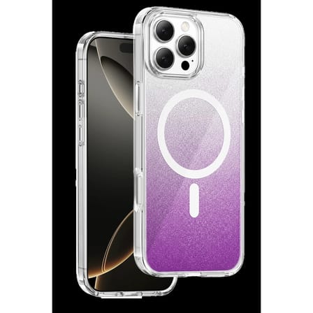 Onegif Apple İphone 16 Pro Max Sora Simli Magsafe Kapak - Mor