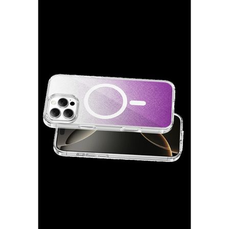 Onegif Apple İphone 16 Pro Max Sora Simli Magsafe Kapak - Mor