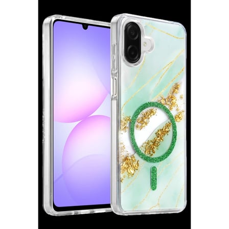 Onegif Samsung Galaxy A07 4g Lotus Simli Magsafe Kapak - Yeşil