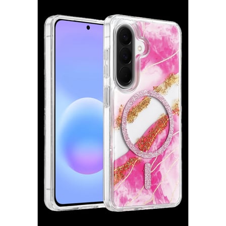 Onegif Samsung Galaxy A57 5g Lotus Simli Magsafe Kapak - Pembe