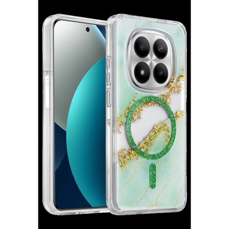 Onegif Xiaomi Redmi Note 15 Pro 4g Lotus Simli Magsafe Kapak - Yeşil