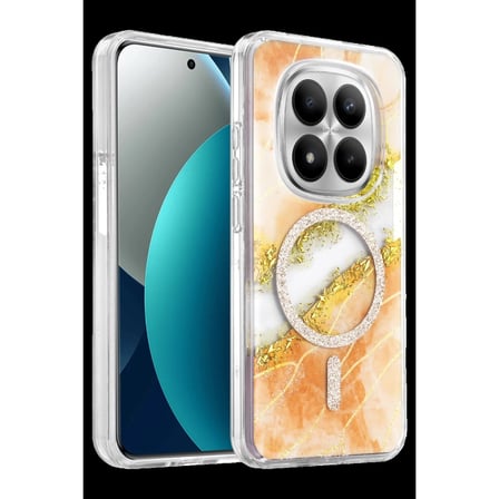Onegif Xiaomi Redmi Note 15 Pro Plus 5g Lotus Simli Magsafe Kapak - Turuncu