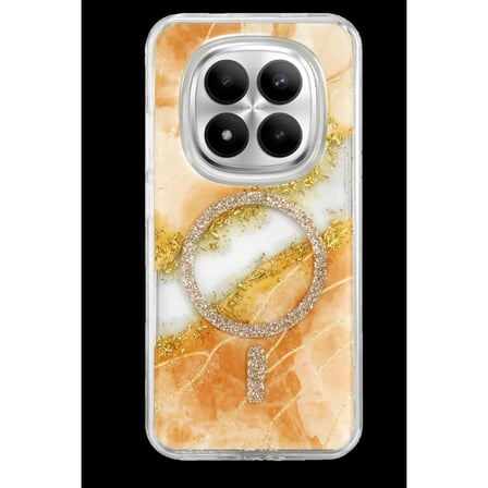 Onegif Xiaomi Redmi Note 15 Pro Plus 5g Lotus Simli Magsafe Kapak - Turuncu