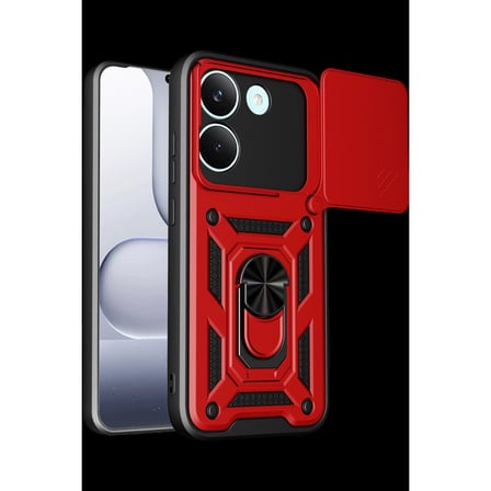 Xiaomi Poco X8 Pro Pars Lens Yüzüklü Silikon - Kırmızı