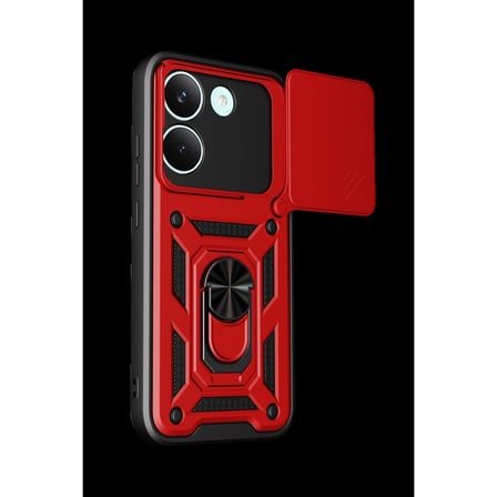 Xiaomi Poco X8 Pro Pars Lens Yüzüklü Silikon - Kırmızı