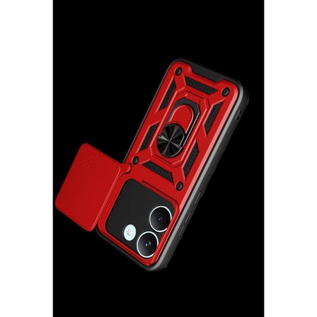 Xiaomi Poco X8 Pro Pars Lens Yüzüklü Silikon - Kırmızı