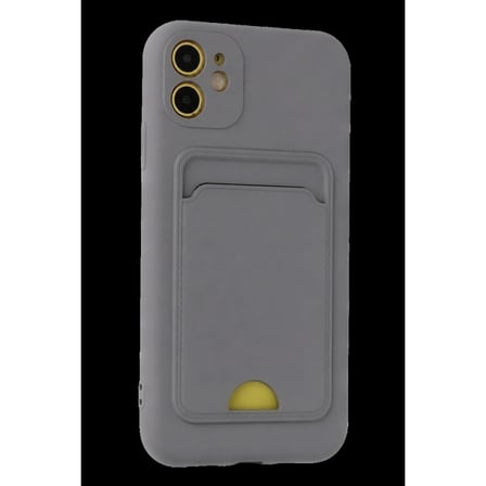 Apple İphone 11 Kılıf Kelvin Kartvizitli Silikon - Gri