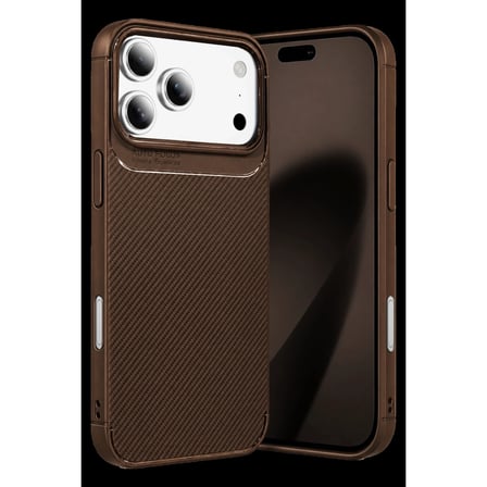 newface apple i̇phone 18 pro max auto focus karbon kapak - kahverengi