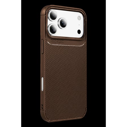newface apple i̇phone 18 pro max auto focus karbon kapak - kahverengi