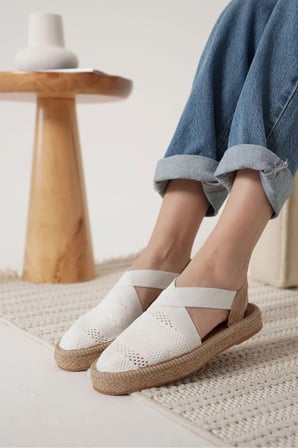 Kadın Beyaz Espadril Ayakkabı TR19MY01B