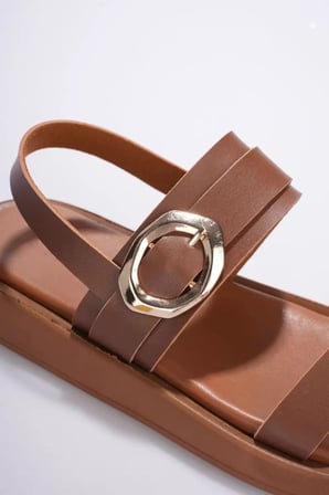 Kadın Taba 2cm Topuk Boyu Yazlık Rahat Sandalet TR27MY05B