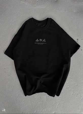 Erkek Baskılı Bisiklet Yaka T-Shirt - Siyah