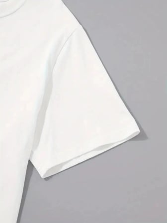 Erkek Kısa Kol Yazlık Tişört Bisiklet Yaka Palmiye Baskılı T-Shirt - Beyaz