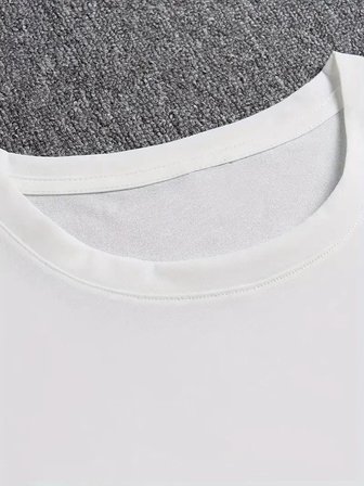 Erkek Baskılı Tişört Kısa Kol Bisiklet Yaka Regular fit Rahat kalıp T-Shirt - Beyaz