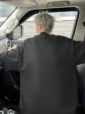 Erkek Baskılı Tişört Kısa Kol Bisiklet Yaka Oversize T-Shirt - - Siyah