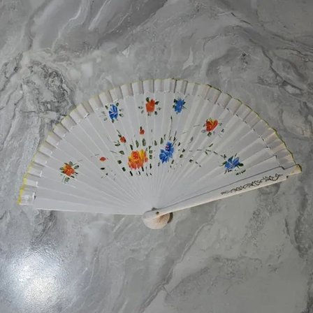 12li Bambu Çift Taraflı Renkli Yelpaze