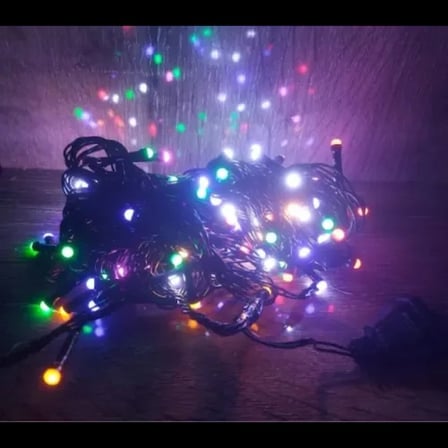 10m 100 Led Damla Uçlu RGB Işık SİYAH Kablo