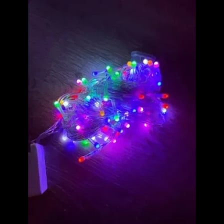 10m 100 Led Damla Uçlu RGB Işık Şeffaf Kablo