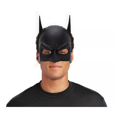 Siyah Renk Çocuk Boy Arkadan Lastikli Batman Maskesi A Kalite 20x14 cm