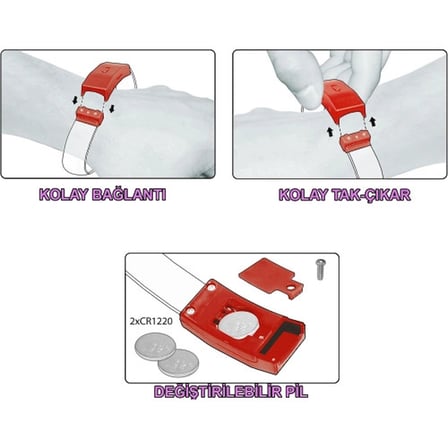 Festival &amp; Parti LED Bileklik Baskı Yapılabilir 3 Farklı Mod Işıklı 1 Adet