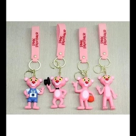Pembe Panter Silikon Anahtarlık