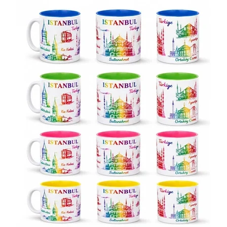 İstanbul Temalı Cam Kupa Bardak