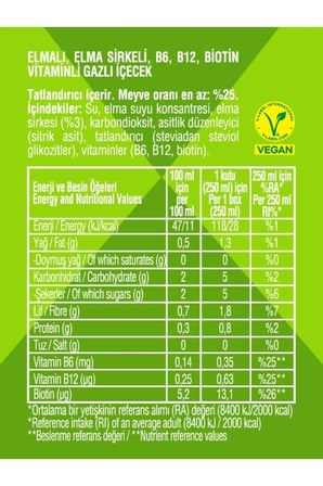 Nontoxx Elmalı Gazlı İçecek 250 ML