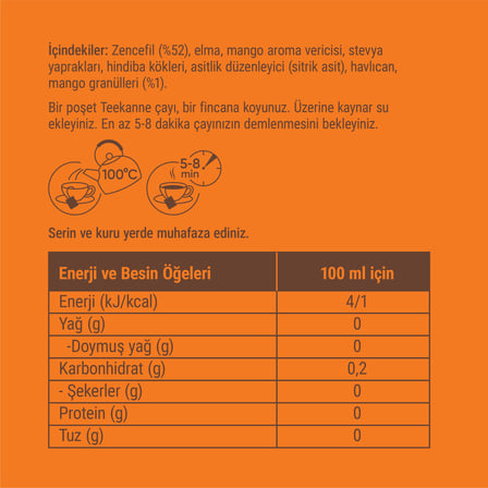 Teekanne Zencefil - Mango Karışık Bitki Çayı x 9 Adet