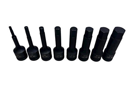 1/2'' Havalı Uzun Allen Uçlu Lokma Takımı 8 Parça (5-19MM)