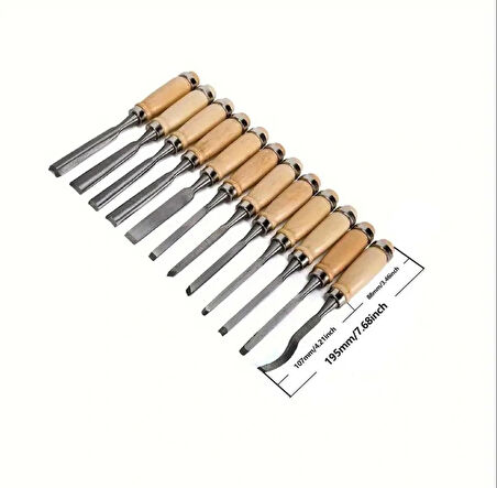 AHŞAP OYMA TAKIMI 12 PARÇA