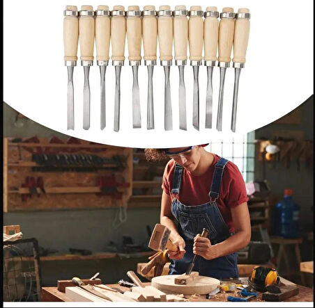 AHŞAP OYMA TAKIMI 12 PARÇA