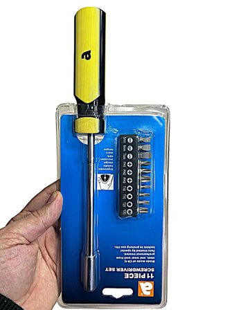 1/4'' Manyetik Bits Uçlu Tornavida Seti 11 Parça