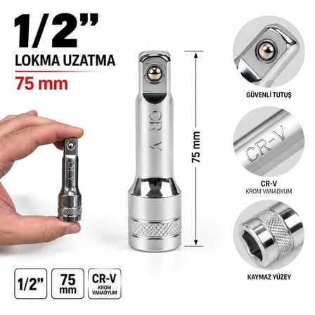 1/2 LOKMA UZATMA ARA KOLU 75MM