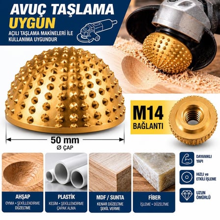 AHŞAP VE PLASTİK RASPALAMA TÖRPÜSÜ M14-50MM ÇAP