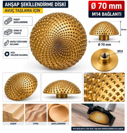 AHŞAP VE PLASTİK RASPALAMA TÖRPÜSÜ M14-70MM ÇAP