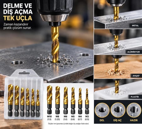 Matkap Uçlu Bits Kılavuz Seti 6 Parça