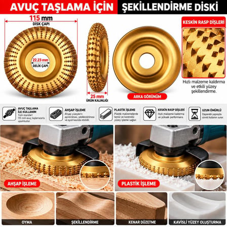 100MM OVAL AHŞAP OYMA VE ŞEKİLLENDİRME RASP DİSKİ A MODEL