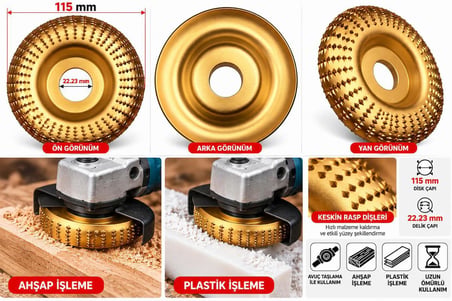 100MM OVAL AHŞAP OYMA VE ŞEKİLLENDİRME RASP DİSKİ A MODEL